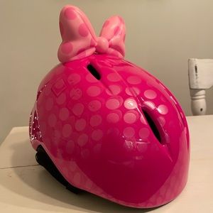 Kids pink polka dot Giro helmet, XS